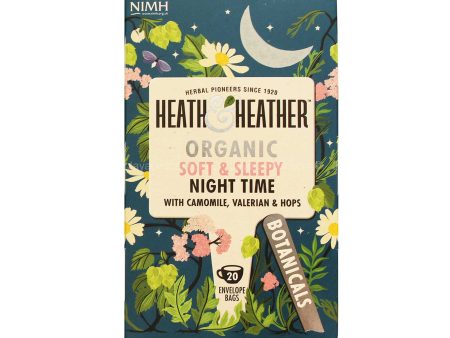 Heath & Heather Organic Soft And Sleepy Night Time Tea with Camomile, Valerian and Hops 40g Cheap