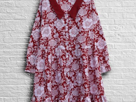 KRISHA Block Print Pure Cotton Tunic Top: Made to Order, Customizable For Sale