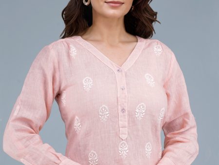 KALAPI Linen-Cotton Hand Embroidered Tunic Kurti: Made to Order Customizable Fashion