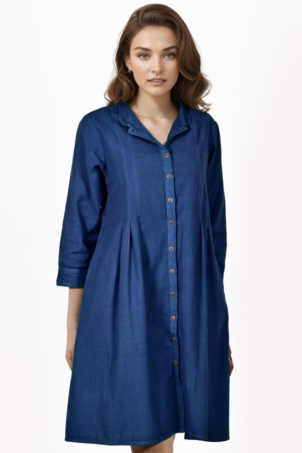 TAARA Cotton-Linen Shirt Dress Kurti: Made to Order Customizable Online Sale