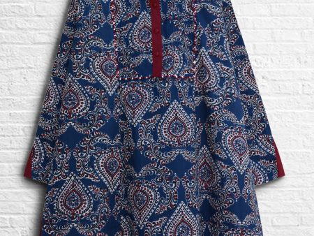 ABHA Block Print Hand Embroidered Embellished Pure Cotton Tunic Top Kurti For Discount