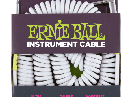 Ernie Ball 30FT Coiled Instrument Cable (Angle) For Sale