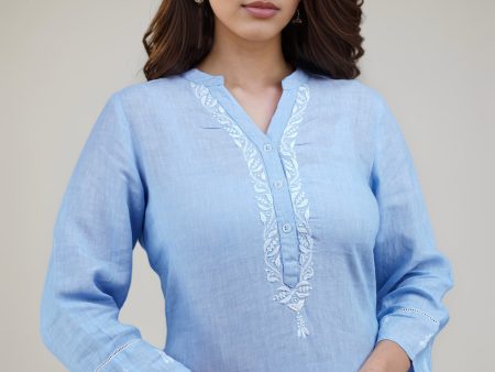 HAMSI Linen-Cotton Hand Embroidered Tunic Kurti: Made to Order Customizable Supply