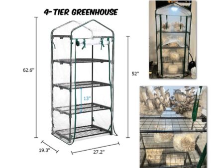 Martha Fruiting Tent, Indoor Greenhouse 4-shelf Supply