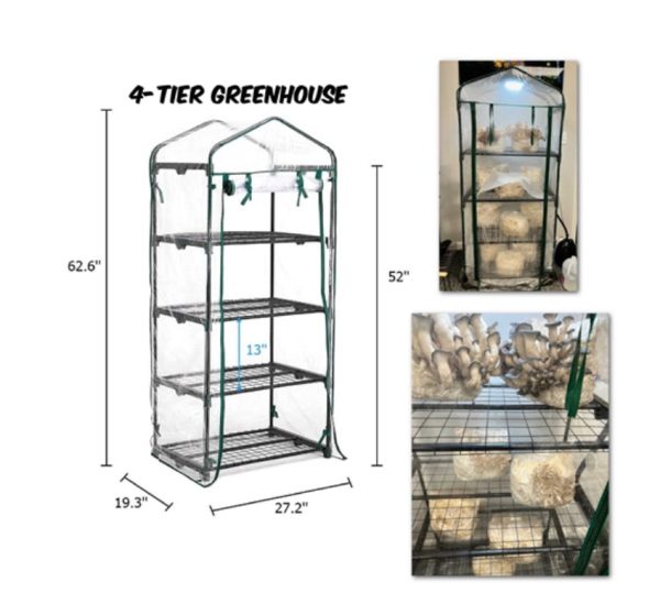 Martha Fruiting Tent, Indoor Greenhouse 4-shelf Supply