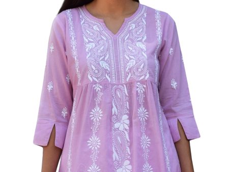 NEERA Hand Embroidered Pure Soft Cotton Tunic Kurta Dress: Made to Order Customizable Online Sale