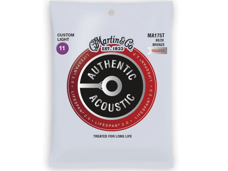 Martin Acoustic Guitar Strings: MA175T Custom Light (11-52) For Sale