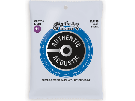 Martin Acoustic Guitar Strings: MA175 Custom Light Bronze (11-52) Cheap