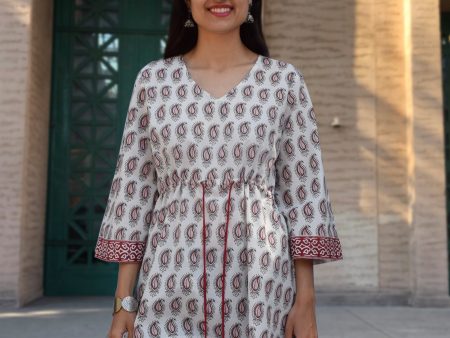 AKSHA Printed Pure Cotton Bell Sleeve Kimono Tunic Top, Regular and Plus Sizes: Made to Order Customizable Hot on Sale