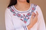 Eri Hand Embroidered Pure Cotton Short Tunic Top Online now