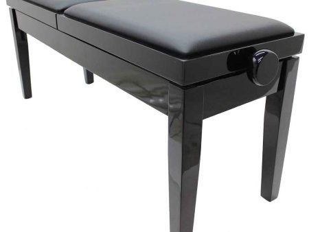 Steinhoven Piano Stool Duet, Polished Ebony Dual Adjust For Sale