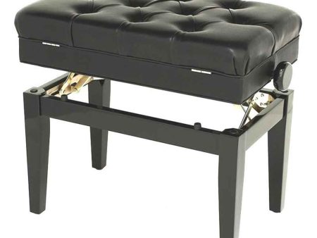 Steinhoven Piano Stool, Polished Ebony, Adjustable, W Storage. Symphony Series on Sale