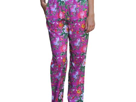 Zoe Floral Printed Pure Cotton Pajama Pants with Pockets For Sale