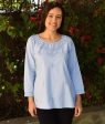 Eri Hand Embroidered Pure Cotton Short Tunic Top Online now