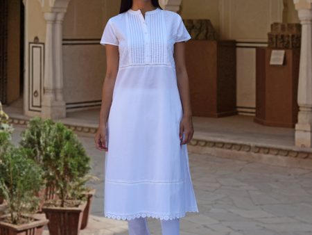 PIKU Pure Soft Cotton Pleated Pintuck Long Tunic Kurta Dress: Made to Order Customizable Sale