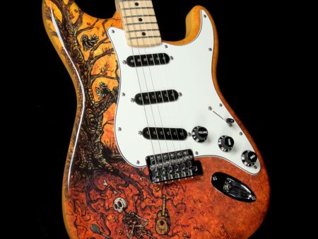 Used Fender Special Edition David Lozeau Art Stratocaster Electric Guitar Tree Of Life For Sale