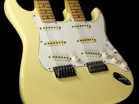 Used 1994 Fender Made in Japan Yngwie Malmsteen Double Neck Stratocaster Electric Guitar Vintage White Fashion